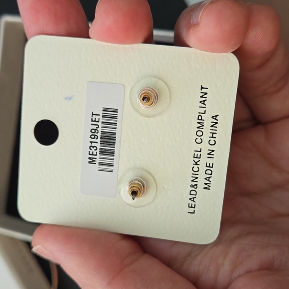 Cushion Cut Semi Stone Epoxy Stud Earrings, NWT - Picture 5 of 8